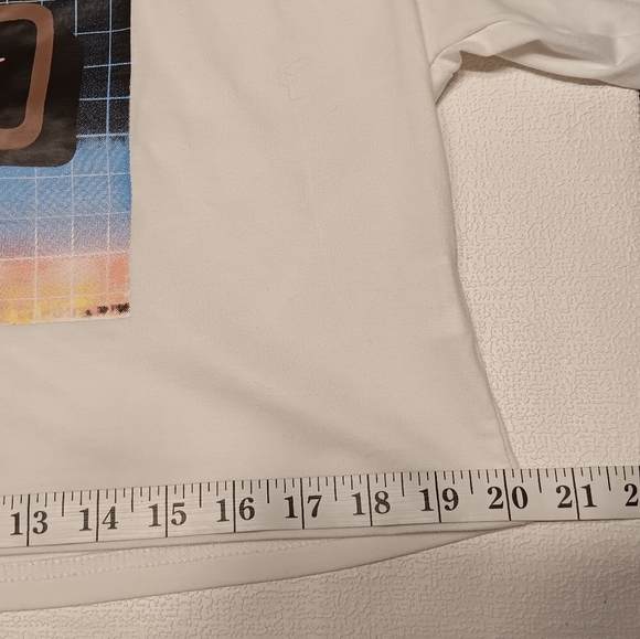 Y2K Skater Hiphop Graphic Tee Color Block Asymmetrical Oversize XS Orange White - Picture 9 of 10